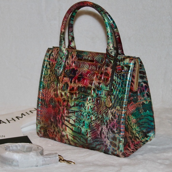 NWT Brahmin Designer Bag Small Caroline Satchel Tote Leather Purse - Picture 4 of 9